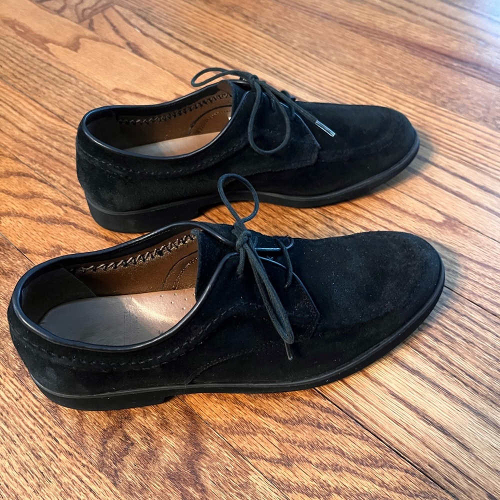 Hush Puppies Women’s Oxford Shoes, Black Suede Leather, 1958 style, Size 7.5